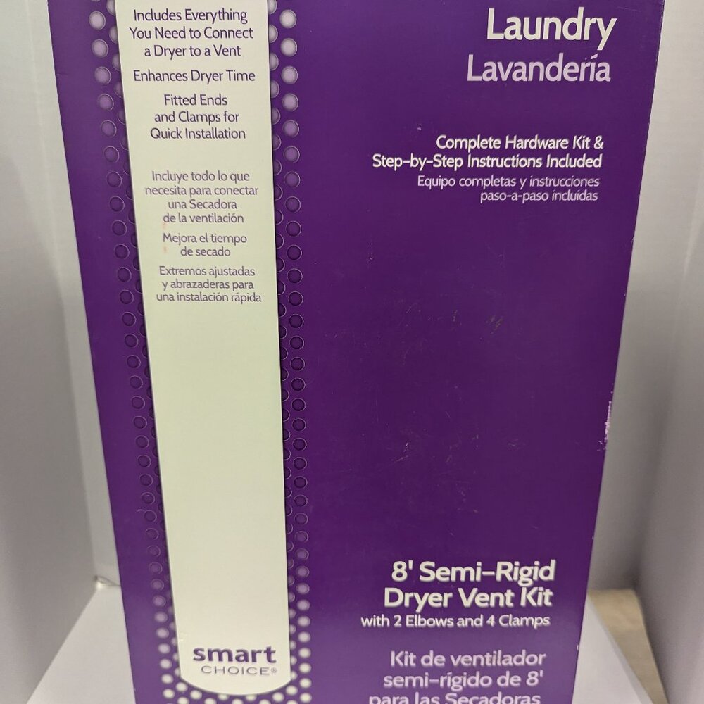Frigidaire Smart Choice Dryer Vent Kit 8-Foot Semi-Rigid w/ Elbows,Clamps & Tape